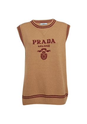 Prada Pre-Owned logo-detail sleeveless sweater - Neutrals