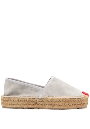 Love Moschino heart detail suede espadrilles - Grey