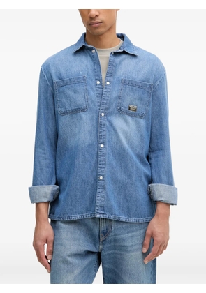 Karl Lagerfeld logo-plaque denim shirt - Blue