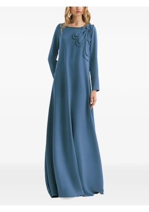 Gemy Maalouf appliqué long-sleeve dress - Blue
