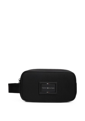 Tommy Hilfiger logo-patch zip-around wash bag - Black