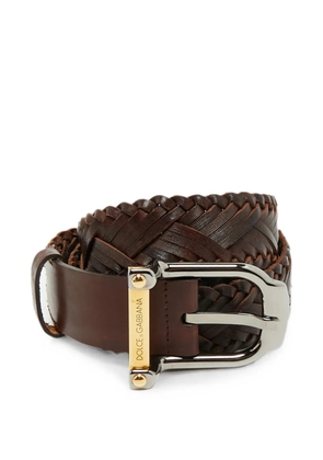 Dolce & Gabbana Pre-Owned woven buckle belt - Brown