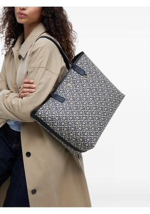 Tommy Hilfiger monogram-pattern logo-plaque tote bag - Blue