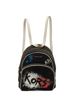 Michael Kors Vintage small Abbey graffiti-print backpack - Black