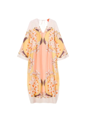 La DoubleJ Flame butterfly-print V-neck maxi dress - Neutrals