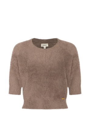 L'Agence Guinevere fuzzy-knit T-shirt - Brown