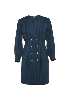 SANDRO pinstripe double-breasted mini dress - Blue