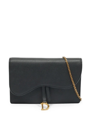 Christian Dior Pre-Owned 2018 Saddle leather wallet on chain - Black