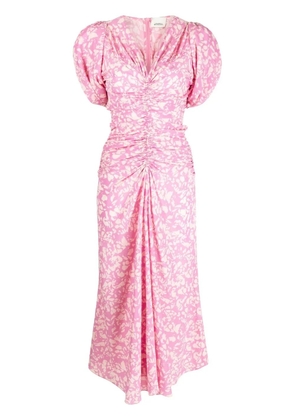 ISABEL MARANT V-neck graphic-print dress - Pink