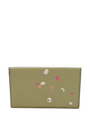 Valextra Onda floral-print card holder - Green