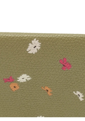 Valextra Onda floral-print card holder - Green