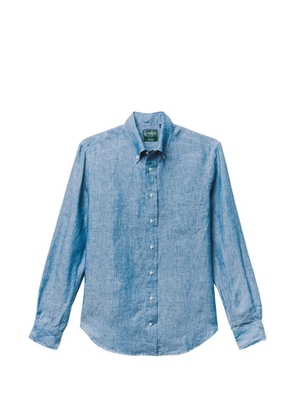 Gitman Vintage chambray-texture linen shirt - Blue