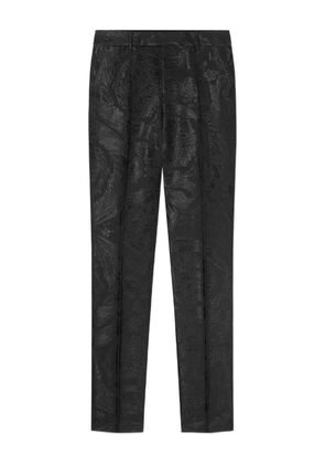 Versace embossed floral trousers - Black