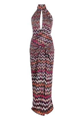 Missoni zigzag-print halterneck maxi dress - Black