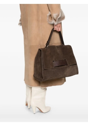 SOMMET large My Way suede tote bag - Brown
