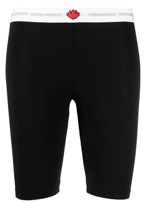 DSQUARED2 logo-waistband cotton shorts - Black