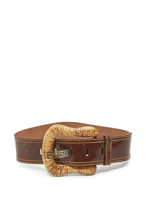 Fendi Pre-Owned raffia-woven buckle belt - Brown