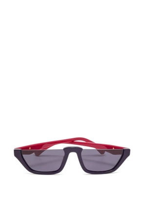 Emporio Armani Pre-Owned half-rim geometric-frame sunglasses - Purple