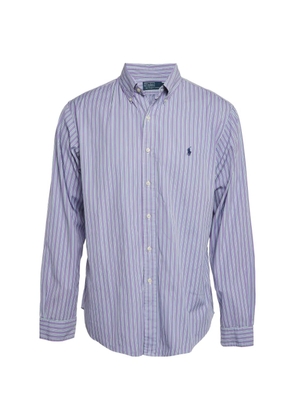 Polo Ralph Lauren Vintage logo-embroidered striped button-down cotton shirt - Blue
