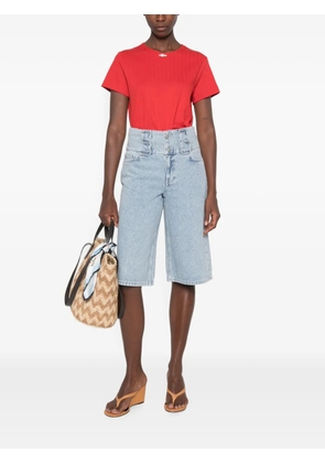 Stine Goya ribbed bow-detail T-shirt - Red