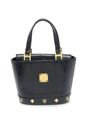 MCM Pre-Owned flap studded bucket tote bag - Black