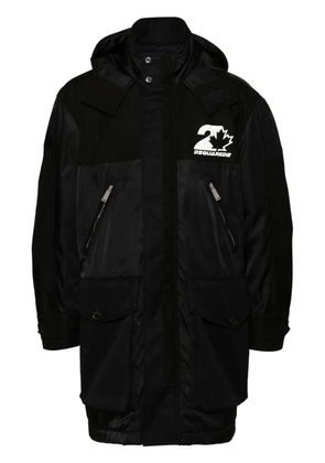 DSQUARED2 D2 Leaf hooded parka - Black