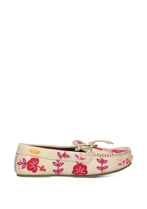 DE SIENA SHOES Arianna bead-embellished leather loafers - Neutrals
