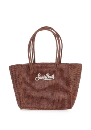MC2 Saint Barth logo-embroidered woven tote bag - Brown