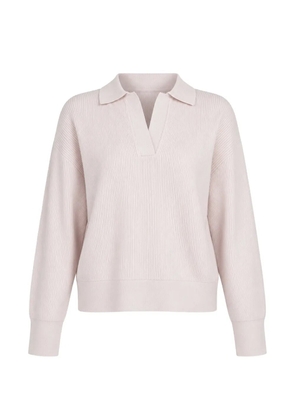 PATRICK ASSARAF ribbed-knit polo sweater - Pink