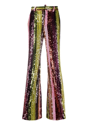 DSQUARED2 striped sequin flared trousers - Orange