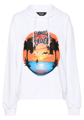 DSQUARED2 Cool Fit graphic-print hoodie - White