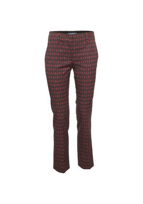 Prada Pre-Owned geometric-print straight-leg trousers - Black
