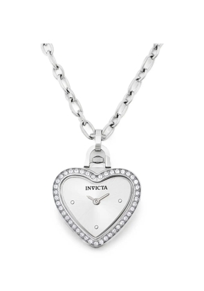 Invicta Mini Angel heart-shaped crystal-embellished 28mm necklace watch - Silver