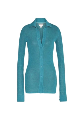 Bottega Veneta Pre-Owned mesh knit slim fit shirt - Blue