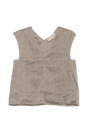 Cortana Aria striped V-neck top - Grey