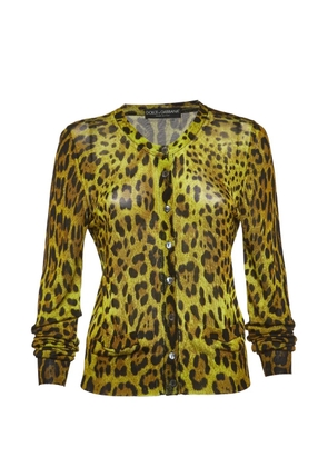 Dolce & Gabbana Pre-Owned leopard-print cardigan - Yellow