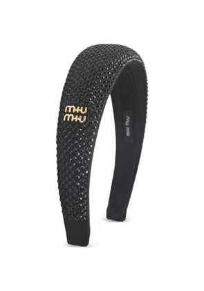 Miu Miu Pre-Owned crystal-embellished headband - Black