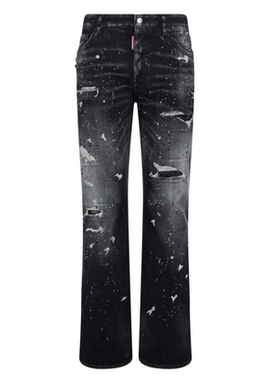 DSQUARED2 distressed straight-leg jeans - Black