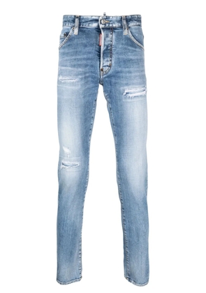 DSQUARED2 distressed straight-leg jeans - Blue