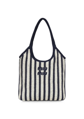 Miu Miu Ivy crocheted striped tote bag - Blue