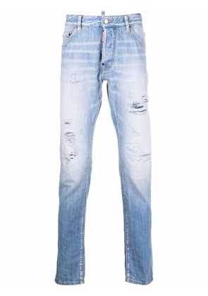DSQUARED2 distressed-effect straight-leg jeans - Blue
