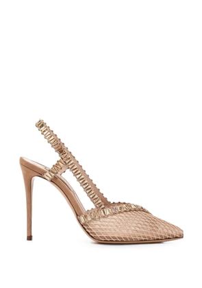 Casadei Julia Heaven crystal-embellished slingback pumps - Neutrals