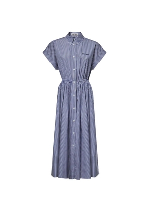 Miu Miu striped poplin midi dress - Blue