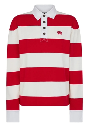 DSQUARED2 striped cotton rugby polo shirt - White