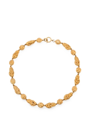 CHANEL Pre-Owned logo-engraved necklace - Gold