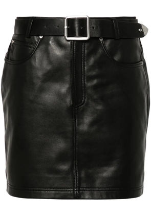 PINKO Grenada leather mini skirt - Black