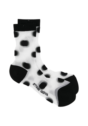 Stine Goya polka-dot sheer-finish socks - White