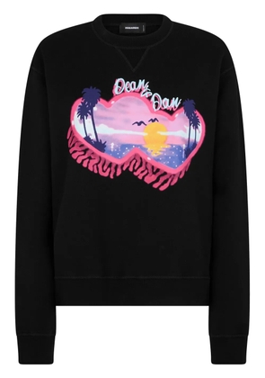 DSQUARED2 graphic-print cotton sweatshirt - Black