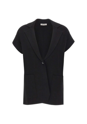 Kangra short-sleeve knitted blazer - Black