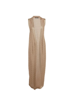 Balmain Pre-Owned sleeveless cardigan - Neutrals